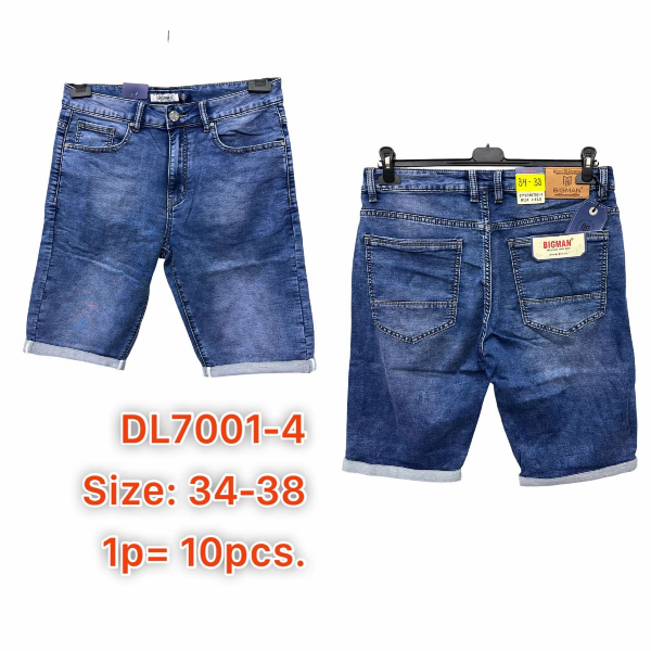 Spodenki męskie jeans Roz 34-38, 1 Kolor .Paczka 10 szt